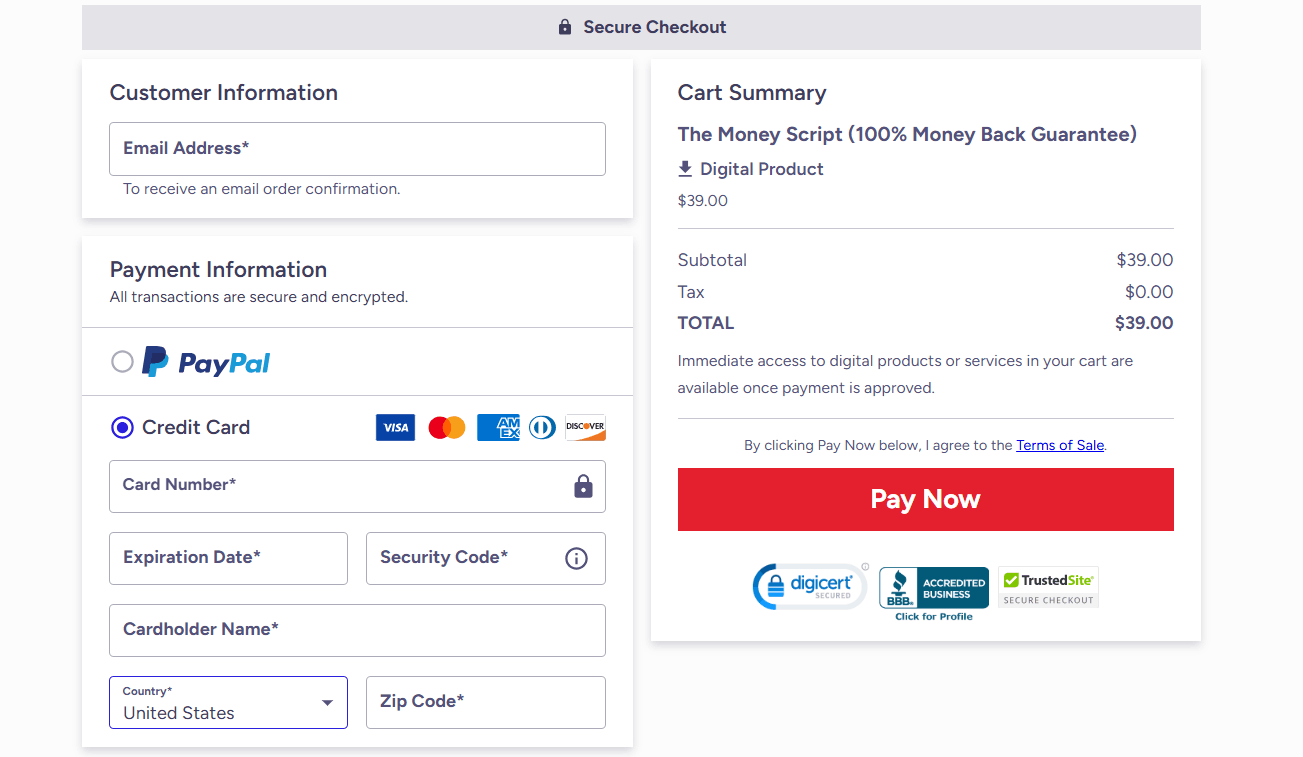 The-Money-Script-checkout-page